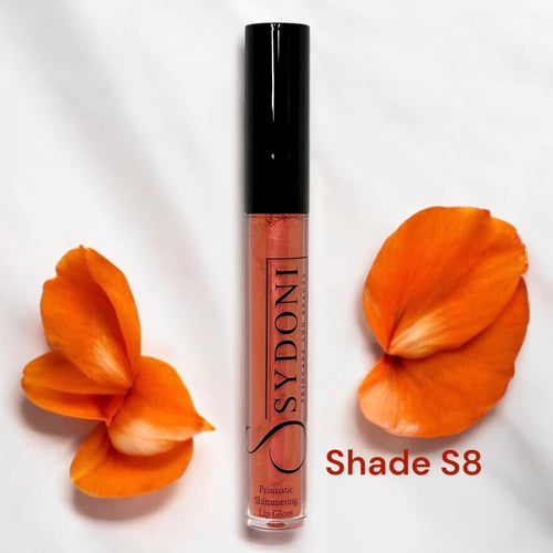 SHADE S8 PRISMATIC SHIMMERING LIPGLOSS - Bright Orange with Warm Golden Shimmer