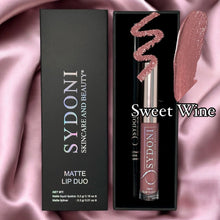 Load image into Gallery viewer, NEW! SWEET WINE MATTE LIP DUO-ELIXIR LIP PENCIL WITH SWEET WINE MATTE LIQUID LIPSTICK