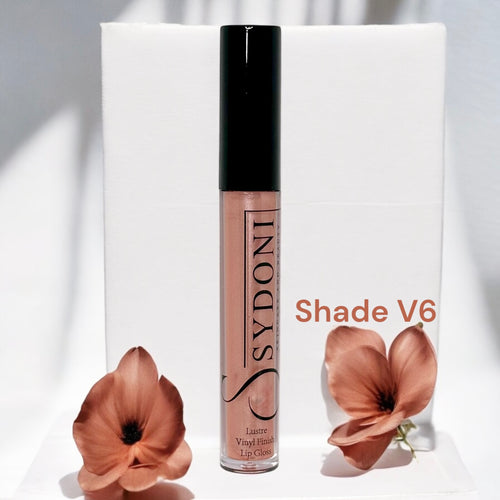 SHADE V6 LUSTRE VINYL FINISH LIPGLOSS - Sheer Brown with Light Gold Shimmer