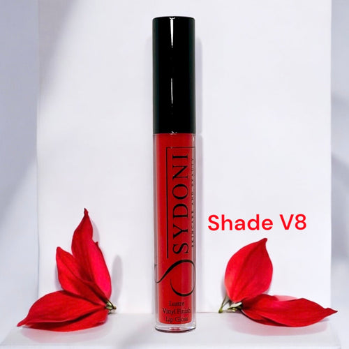 SHADE V8 LUSTRE VINYL FINISH LIPGLOSS - Vibrant True Red with Warm Undertone